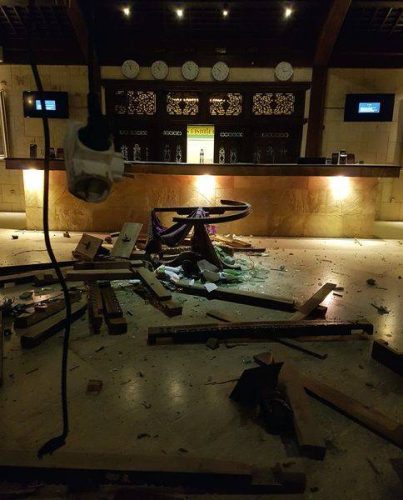 Hotel Vila Ombak after earthquake