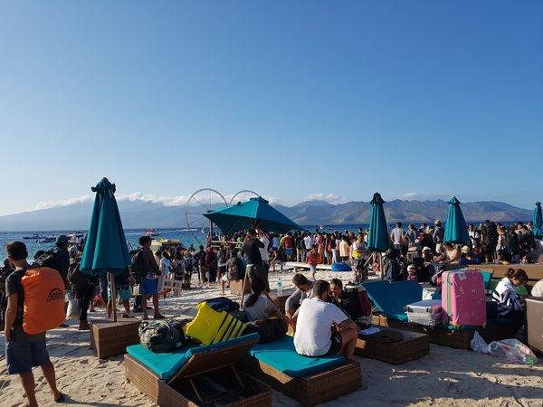 On the beach after the earthquake