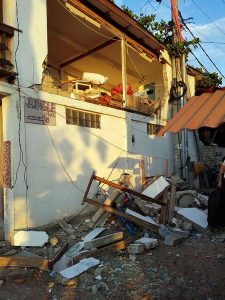 House broken earthquake Lombok, Gili Trawangan